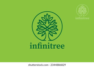 Infinitree Vector Logo Template. This luxury logo is suitable for brands or companies such as spa, resort, jewelry, boutique, cosmetics, conservation, fashion, construction, agriculture, etc.