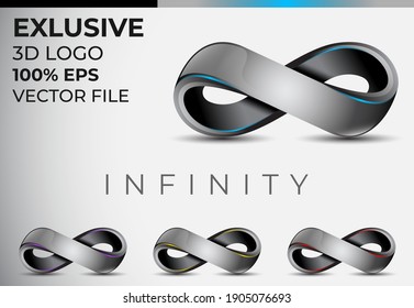 Concepto de diseño de logotipo 3D infinito