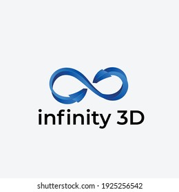 Infinity 3d logo design. Infinity symbol. Vector logo
