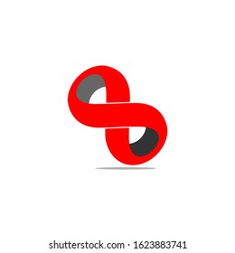 infinity 3d motion shadow curves design symbol logo vector