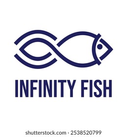 infinity abstract fish flat minimalist logo design