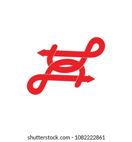 infinity abstract lines and arrows symbol vector