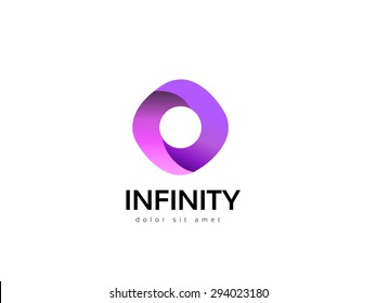 Infinity abstract logo design. Creative business icon. Vector idea logotype.