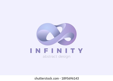 Infinity Abstract Logo design Infinite 3D conceptual shape vector template