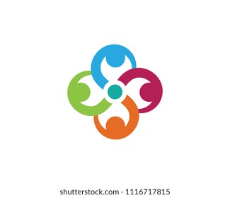 infinity Adoption and Community care Logo template vector icon