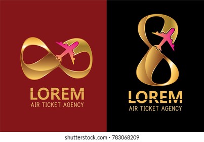 Infinity Air ticket logo design.