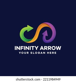 Infinity Arrow Gradient Colorful Logo