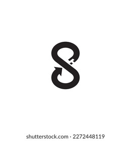 Infinity and Arrow logo or icon design