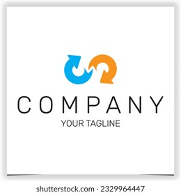 logotipo de flecha de infinito premium elegante plantilla vectorial eps 10