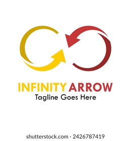 Ilustración de plantilla de logotipo de flecha infinita