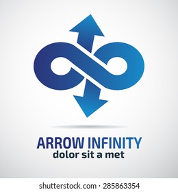 Infinity arrow symbol,Arrow infinity business vector logo design template for your design.