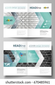 Infinity background, rectangles forming illusion of depth and perspective. Business templates for bi fold brochure, magazine, flyer, booklet or report. Cover design template, vector layout in A4 siz