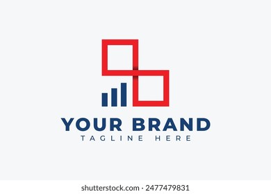 Infinity bar chart growing finance graph vector logo design template