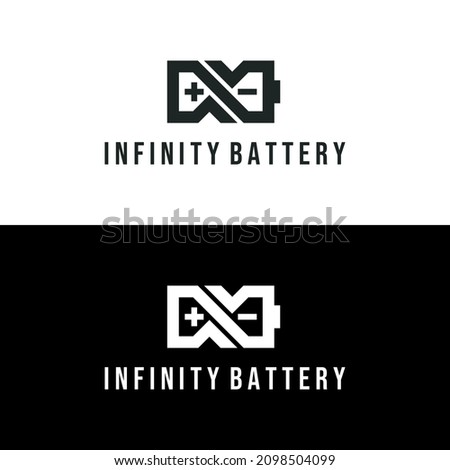 Infinity battery logo isolated on white background