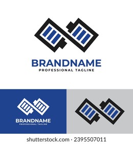 Logotipo de batería infinita, adecuado para negocios relacionados con el infinito y la batería