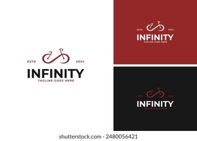 Infinity and bicycle logo design vector illustration template idea