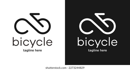 infinity and bicycle logo simple icon vector illustration