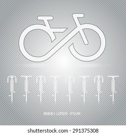 Infinity bicycle vector on background