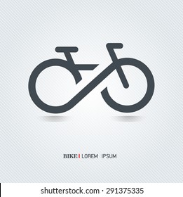Infinity bicycle vector on background