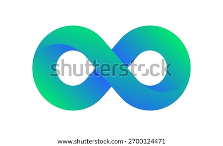 Infinity blue green energy technology logo icon symbol, modern futuristic concept branding identity