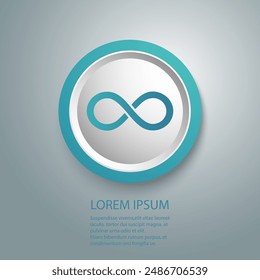 Infinity blue Icon. Vector illustration