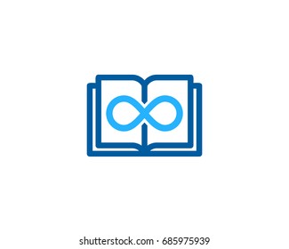 Infinity Book Icon Logo Design Element