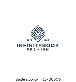 Infinity book logo design template vector illustration