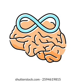 infinity brainstorm color icon vector. infinity brainstorm sign. isolated symbol illustration