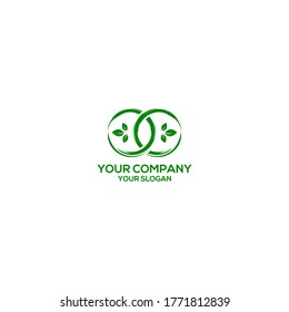 Infinity Brush Leaf Logo Design Vector