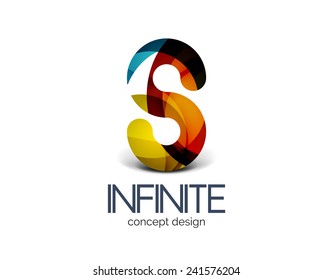 Concepto de logotipo empresarial infinito, concepto de ciclo o bucle