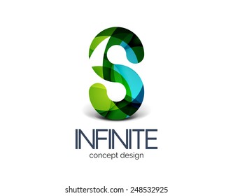 Concepto de logotipo empresarial infinito, concepto de ciclo o bucle