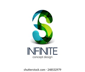 Concepto de logotipo empresarial infinito, concepto de ciclo o bucle