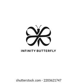 diseño de logotipo geométrico de mariposa infinita