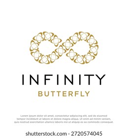 Logo de la mariposa Infinity. Símbolos de infinito, ilimitado, eterno. Infinito, eternidad, infinito, sin fin, símbolos de bucle.