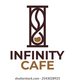 infinity cafe flat minimalist logo design