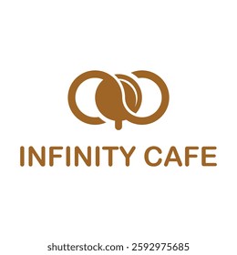 infinity cafe flat minimalist logo design
