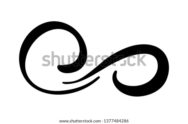 Infinity Calligraphy Vector Illustration Symbol Eternal Stock Vector ...