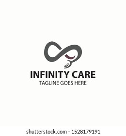 Infinity care logo design template. Vector illustration