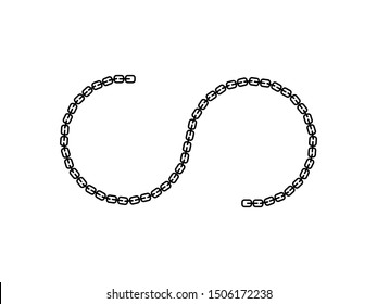 an infinity chain vector illustration, chain icon isolated on white