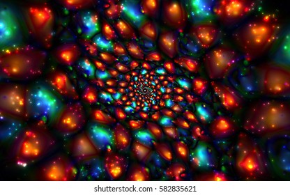 Infinity chaotic background, abstract fractal cycle . Vector illustration