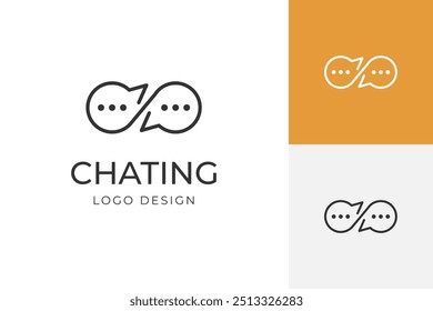 Infinity Chat Line Logo Icono Diseño para charlar y hablar Logo Idea Vector Logotipo simple