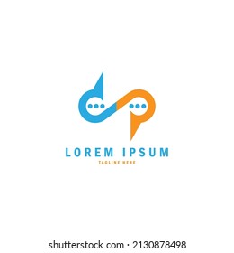 Infinity chat logo design template illustration vector