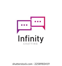 Logo-Symbol für unendliche Chat-Medien, Vektorgrafik