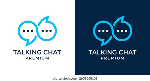 Infinity chat symbol, Good conversation logo, productive communication. Dialogue and discussion, teamwork and cooperation vector icon.