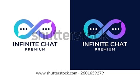 Infinity chat symbol, Good conversation logo, productive communication. Dialogue and discussion, teamwork and cooperation vector icon.