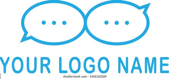 Infinity and Chatting Frame Logo Concept