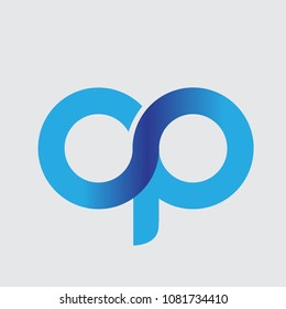 Infinity Circle O and P Letter Logo Icon Emblem
