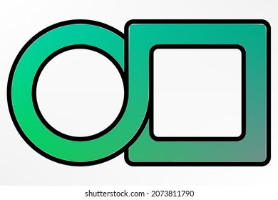 Infinity circle and square Logo design; Simple isolated illustration icon for websites and Companies