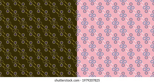 infinity circles texture, two sets in brown and pink colors