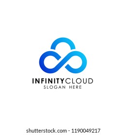 infinity cloud logo design icon template